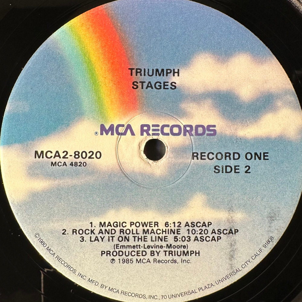Triumph – Stages 2LP (США 1985г.)