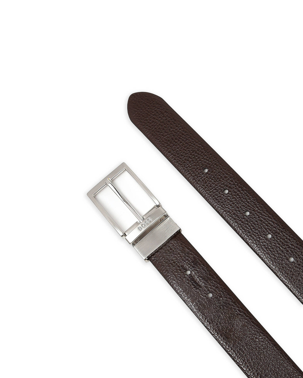 двусторонний кожаный ремень ollie-nds_sr35_gr BOSS BLACK - черный(50447116)