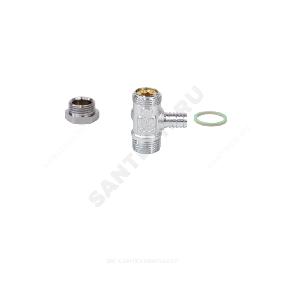 Кран шаровой латунь сливной R65D хром Ду 8 Ру42 НР/штуц 1/4" под ключ Giacomini R65DX011