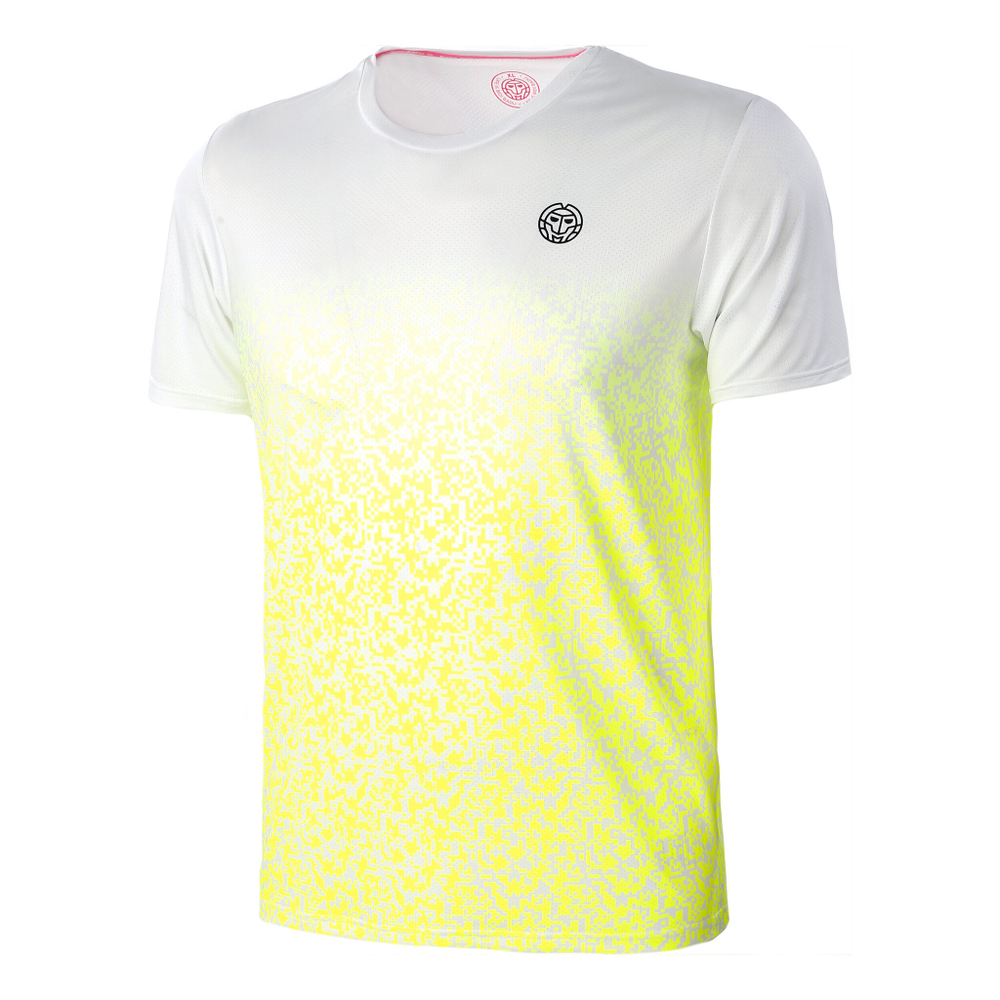 Мужское теннисное поло BIDI BADU Jarol Tech T-Shirt Special Edition Men - White, Neon Yellow