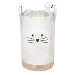 Корзина для хранения игрушек на утяжке с ручками "Котенок" Д350 Ш350 В520 бежевый