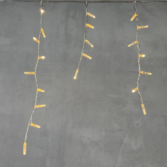 Светодиодная бахрома с колпачком 4,9*0,5 м., 189 теплых белых LED ламп, прозрачный провод ПВХ, IP65, Beauty Led (PIL189CAP-10-2WW)