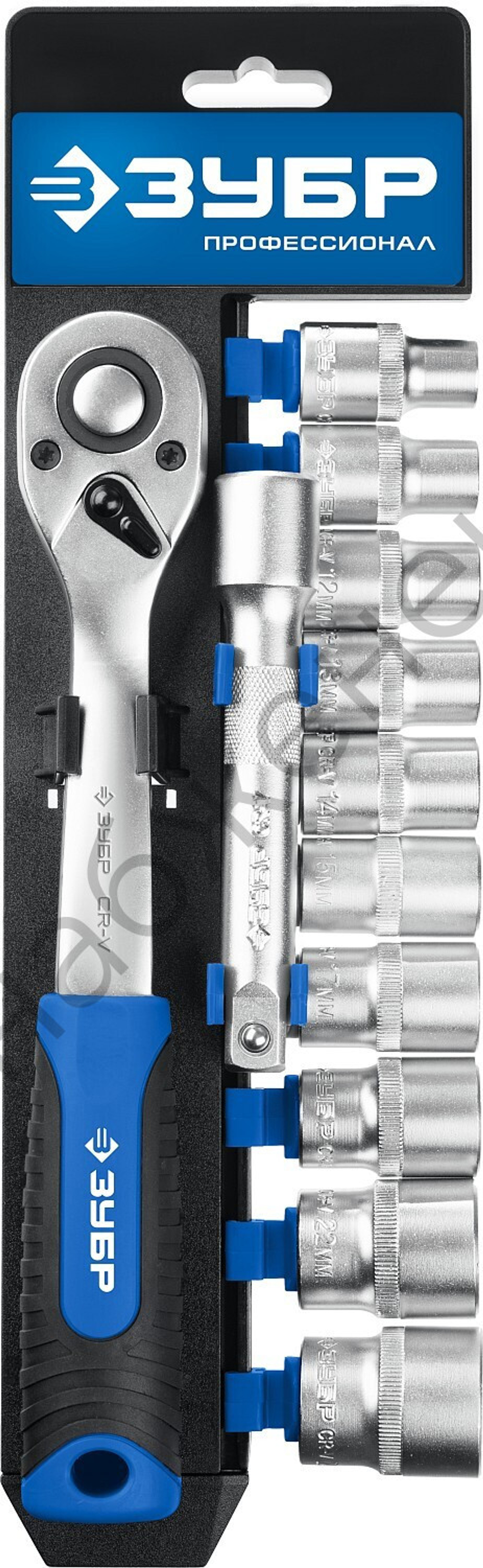 ЗУБР ТР-12Б, 12 предм., (1/2″), набор торцовых, Профессионал (27647-H12)