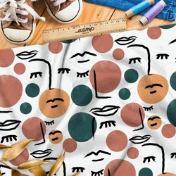 Ткань шифон расслабленные лица с цветными пятнами
