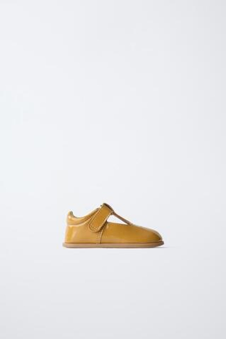 ZARA КОЖАНЫЕ ТУФЛИ BAREFOOT, КОРИЧНЕВЫЙ