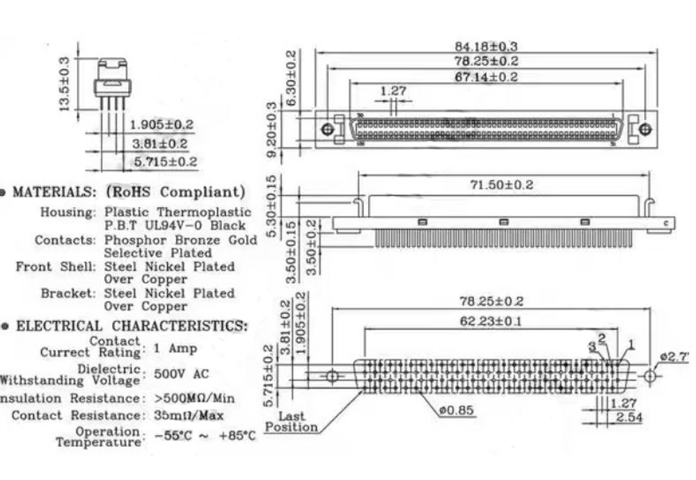 Разъём ET MD-100M - 75Al scsi Female