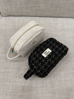 HEY GLOW косметичка твидовая в чёрно-белых тонах (средний)