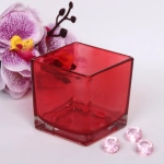 Подсвечник «Oasis-Cube» 8*8см цвет красный