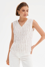 23595 Блузка женская (жемчужный полоска)