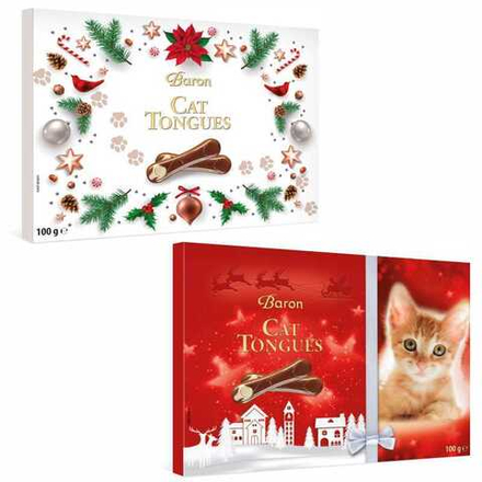 Baron фигурный шоколад "Кошачьи язычки" из молочного шоколада (Рождество) 100г