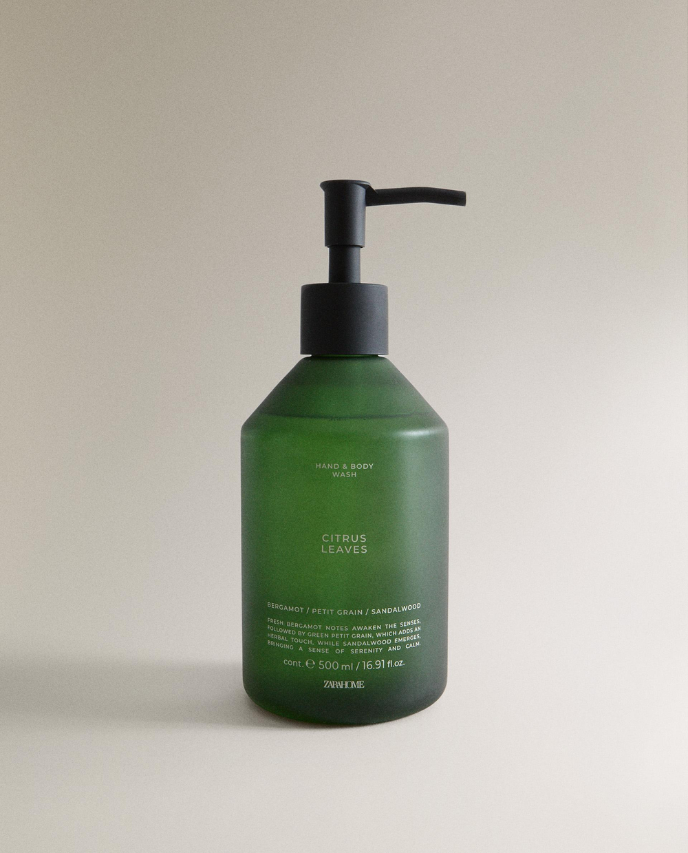 Zara Home Жидкое мыло Citrus Leaves 500 мл для рук и тела, парфюмированное, аромат свежий цитрусовый