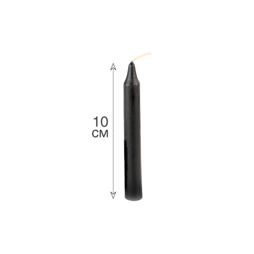 Свеча ханукальная малая черная h-10 см, D-12 мм
