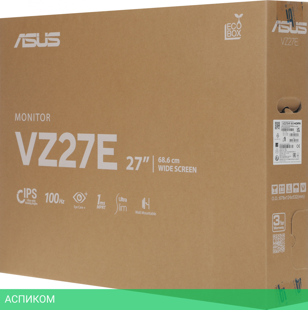 Монитор Asus 27" VZ27EHF-W