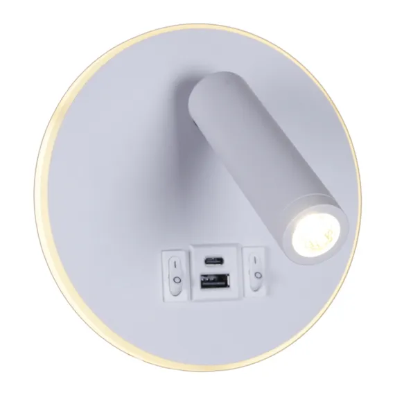 86203-9.2-001KT LED12W+USB WT светильник настенный