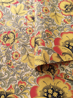 Ткань бязь плательная, рис. "Хохлома", ширина 150 см, арт. 34.7