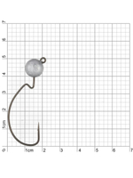 Джиг-головка для рыбалки BKK на офсетном крючке Silent Chaser - 1X - EWG Round Head, размер крючка 4/0, вес 7г, 3 шт.