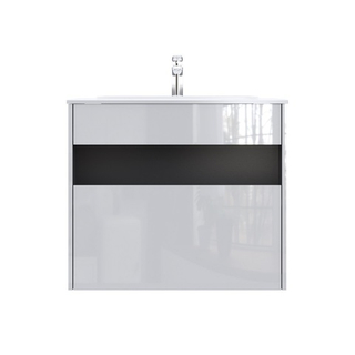 Тумба под раковину с нишей и 1 ящиком, 80 см, белая глянец, универсальная AM.PM Func M8FFUX0801WG белая