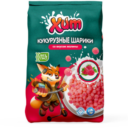 Фигурные завтраки Хит кукурузные шарики со вкусом малины 200 гр