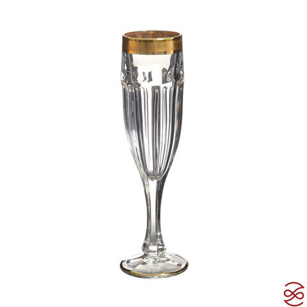 Набор бокалов для шампанского Сафари с золотом 180 мл (6 шт)