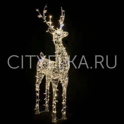 Световая уличная фигура Олень Ажур, теплый свет