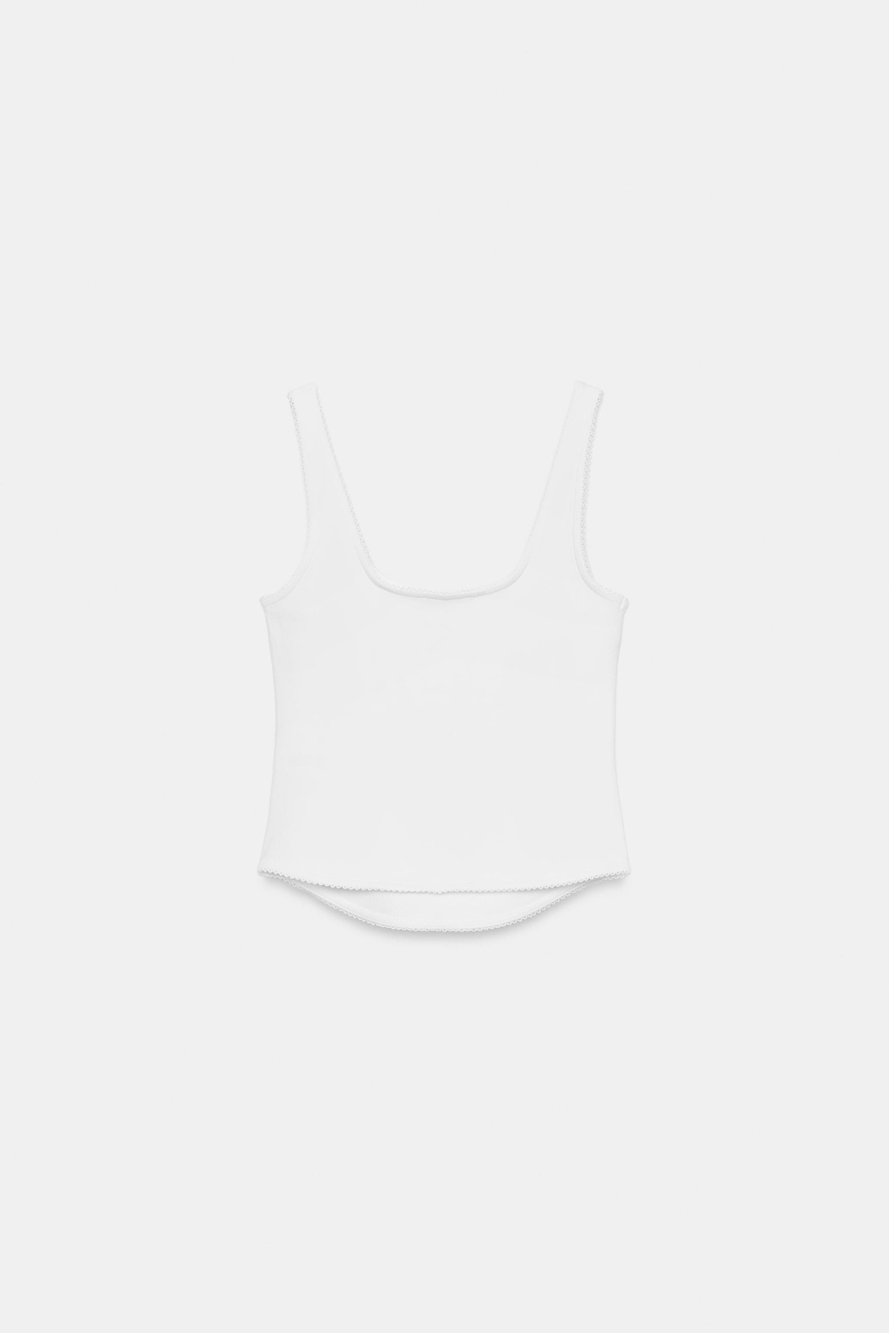 ZARA ТОП В РУБЧИК НА БРЕТЕЛЯХ, БЕЛЫЙ