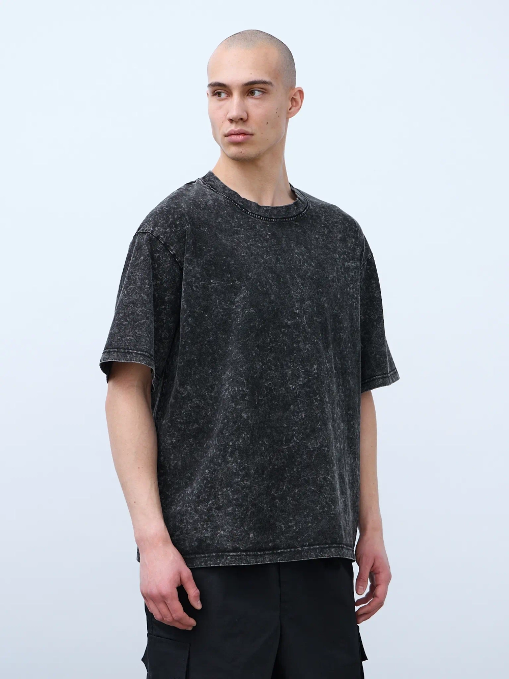 Футболка (черный) Garment dyed 230 г