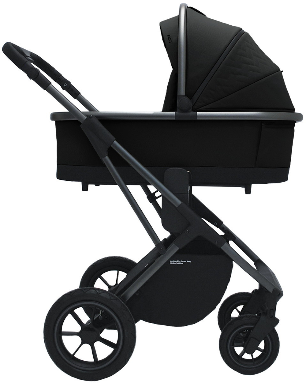 Коляска 4 в 1 Sweet Baby Ricci Air + автокресло Elegante Plus с базой i-Size ISOFIX DK780 Black (Air)