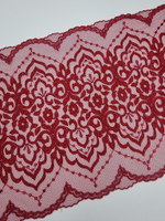 Вышивка на сетке темно-красная с блеском К765