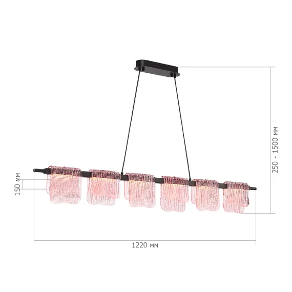 SL6021.403.36 Светильник подвесной ST-Luce черный/розовый LED 1*36W 3000K VOILE