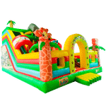 Коммерческий надувной батут «Слоник со скалодромом» 9x6x6
