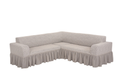 Чехол Жаккард на угловой диван, цвет Кремовый