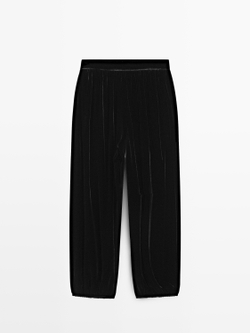 Massimo Dutti Бархатные брюки Саруэль, черный