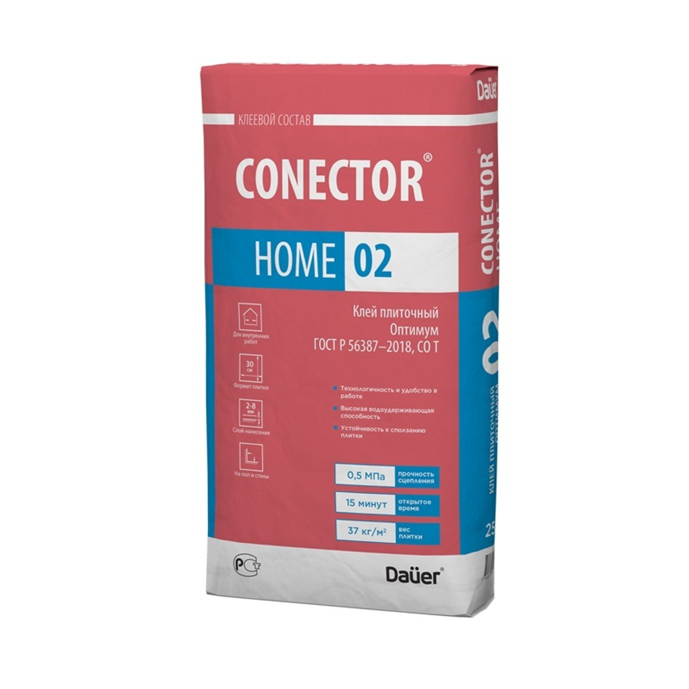 Клей плиточный Dauer Conector Home 02 Оптимум (25 кг)