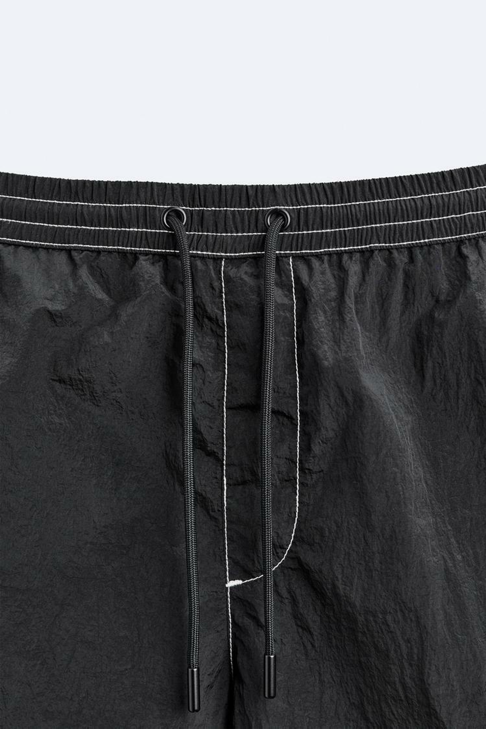 ZARA ПЛАВКИ С КОНТРАСТНЫМИ ШВАМИ, ЧЕРНЫЙ