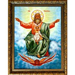 Господь Саваоф. Икона на холсте.