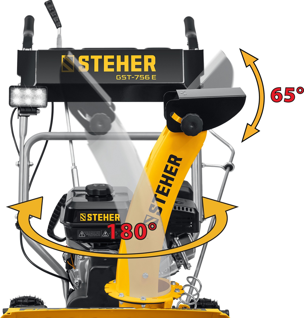 STEHER 56 см, бензиновый снегоуборщик с электростартером, EXTREM (GST-756E)