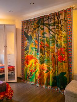 Штора с изображением тигра в джунглях, Анри Руссо