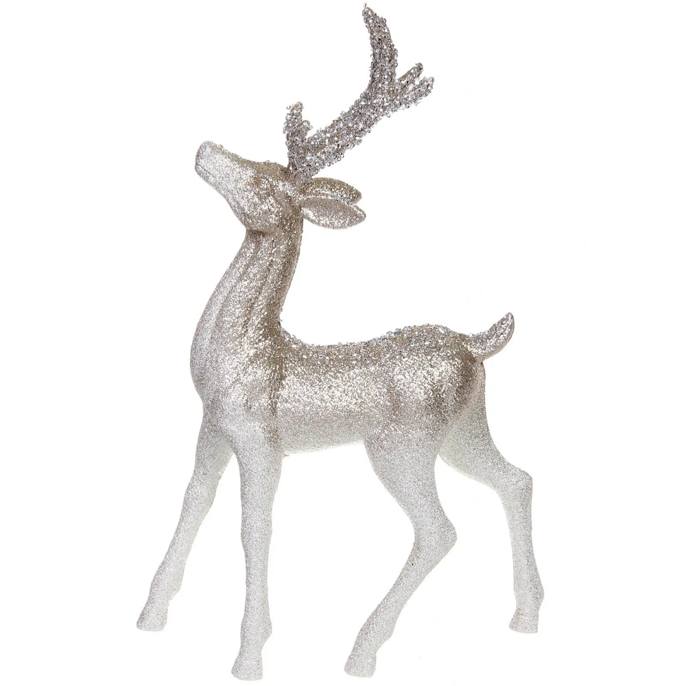 Фигурка новогодняя « Волшебный олень» 42 см см, Белый/шампань