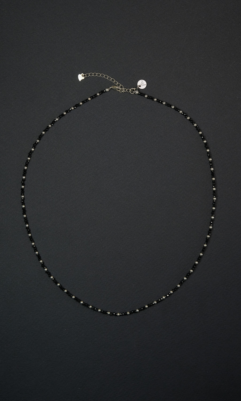 Цепочка "Memo about Health" из шпинели с серебряными бусинами 47-54 см