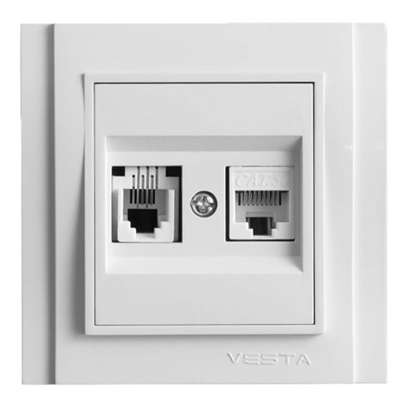 Розетка LAN/телефонная Vesta-Electric Verona белый FRZ00020104BEL