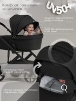 Коляска 4 в 1 Sweet Baby SBL Dolce + автокресло Elegante Plus с базой i-Size ISOFIX DK780 Black
