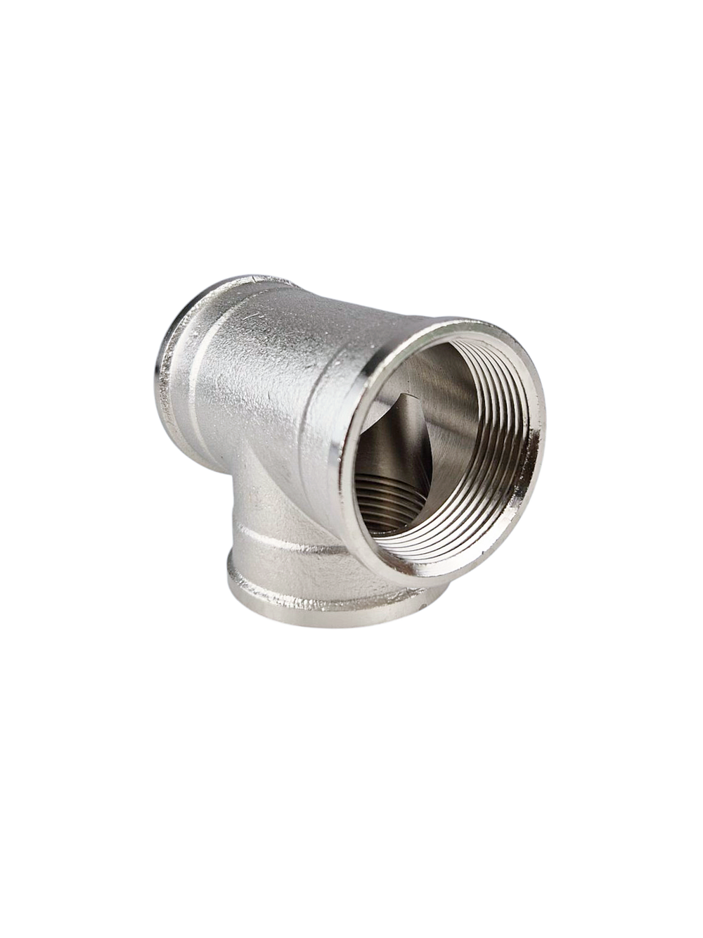 Тройник, латунь, внутренняя/внутренняя/внутренняя резьба 1 1/2", никель, RTP