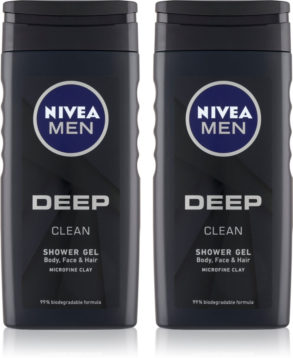 Nivea Men Deep - гель для душа для мужчин (удобная упаковка) /   2x250  ml  / GTIN 9005800374185
