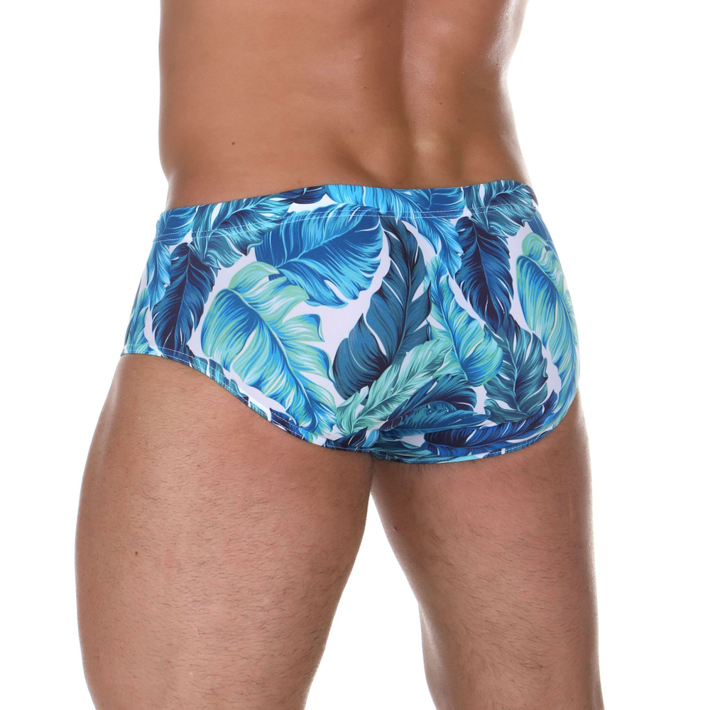 Мужские плавки с принтом в виде листьев Doreanse (Размер: L) (Цвет: синий)