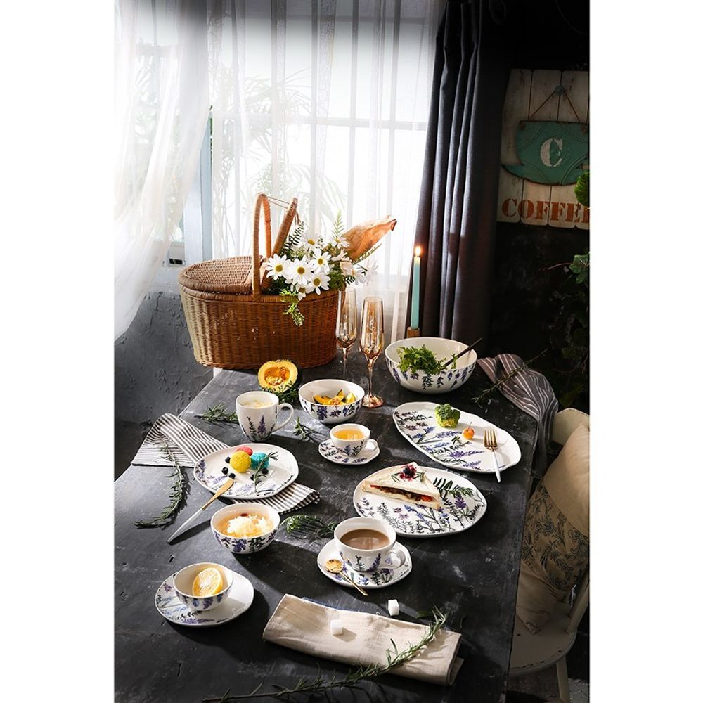 Набор из 2-х фарфоровых тарелок LJ_SB_PL19, 19 см, белый/декор