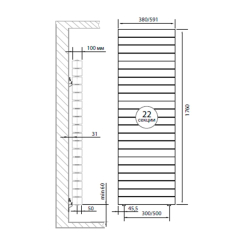 Радиатор Royal Thermo PianoForte Tower Noir Sable - 22 секц.