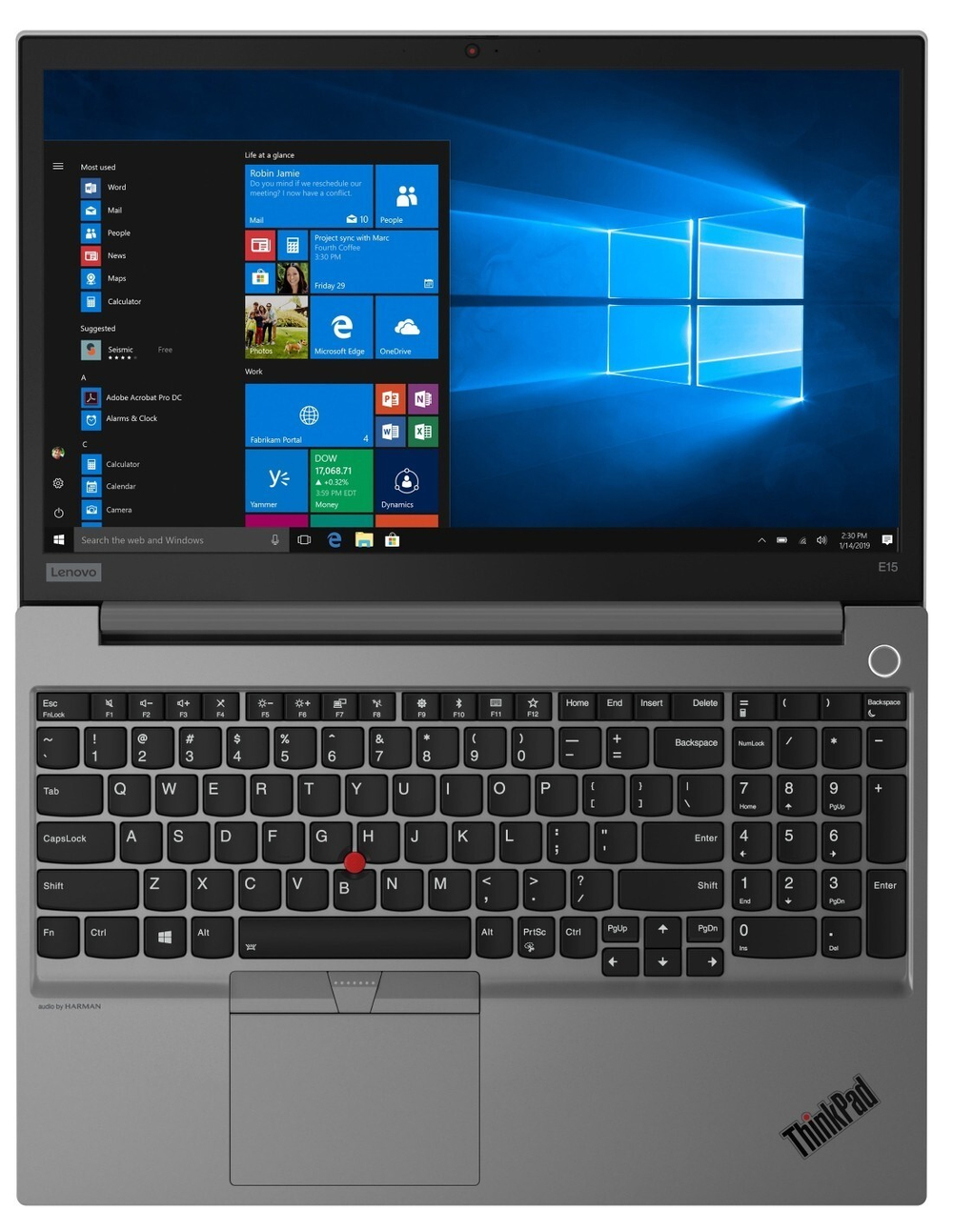 Ноутбук Lenovo ThinkPad E15-IML Intel Core i7 10510U, 1.8 GHz, 16384 Mb, 15.6; Full HD 1920x1080, 512 Gb SSD, DVD нет, AMD Radeon RX 640 2048 Mb, WiFi, Bluetooth, FPR, Windows 10 Professional, черный, 2.1 кг, 20RD0011RT