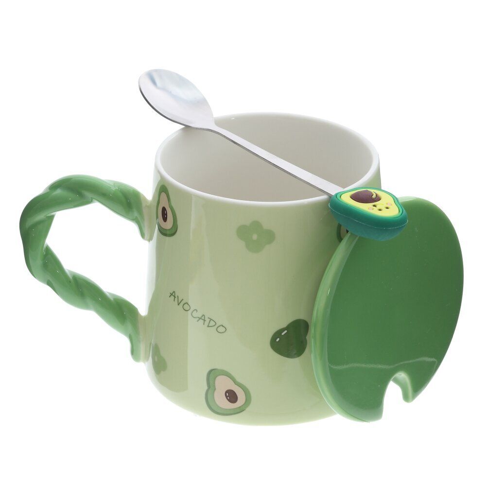 GAEM Кружка с крышкой и ложкой, 320 мл, L13,5 W9 H9,5 см, 4в.