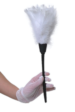 Белая перьевая щеточка горничной (Цвет: белый с черным)