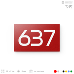 Номер на дверь 637, табличка на дверь для офиса, квартиры, кабинета, аудитории, склада, красная 120х70 мм, Айдентика Технолоджи